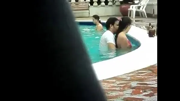 Tonton Young naughty little bitch wife fucking in the pool Energy Tube