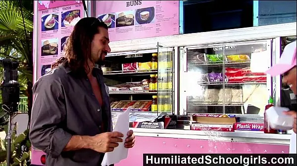 Watch HumiliatedSchoolGirls - Sexy black waitress gives full service to a big dick energy Tube