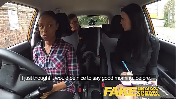 Watch Fake Driving School busty black girl fails test with lesbian examiner energy Tube