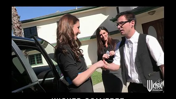 Watch Pair of sisters bribe their car salesman into a threesome energy Tube
