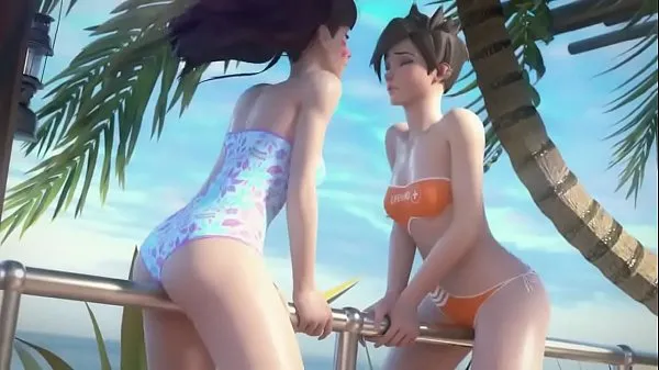 Se D.Va and Tracer on Vacation Overwatch (Animation W/Sound energy Tube