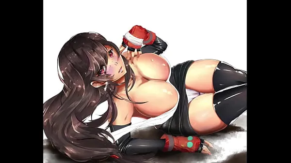 观看Hentai] Tifa and her huge boobies in a lewd pose, showing her pussy能量管