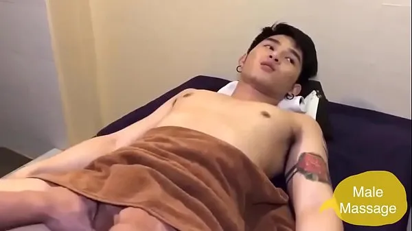 Tonton cute Asian boy ball massage Tabung energi