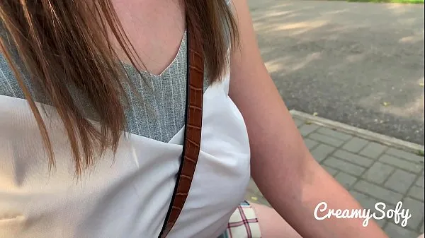 شاهد Surprise from my naughty girlfriend - mini skirt and daring public blowjob - CreamySofy أنبوب الطاقة