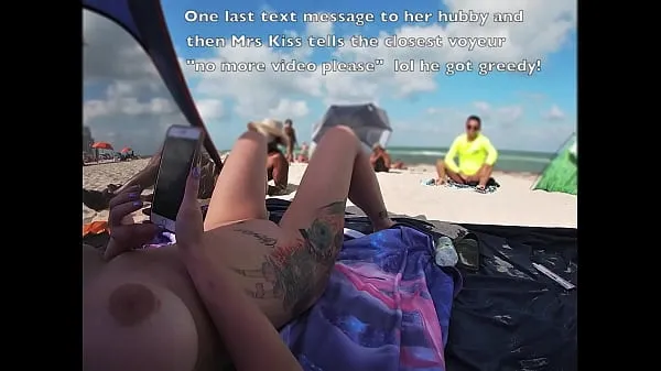 Oglejte si EW 511 - Hubby Films Mrs Kandii Kiss and shows us what the voyeurs look like playing with their cocks when she lays out on the nude beach with her legs spread open for all to see Energy Tube
