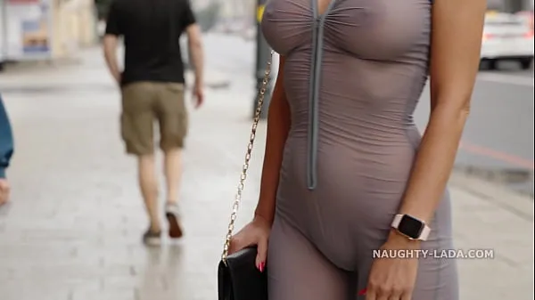 Bekijk Naughty Lada wear see-through outfit in the city Energy Tube