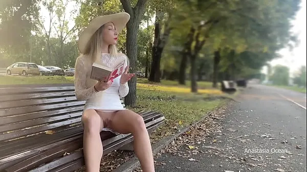 Watch My wife is flashing her pussy to people in park. No panties in public energy Tube