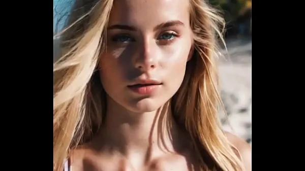 观看Beautiful AI woman, 18 year old blonde with nice tits and perfect body能量管