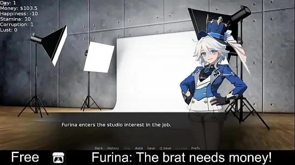 Watch Furina: The brat needs money! (free game itchio) Visual Novel, Role Playing energy Tube