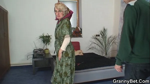 Watch Lonely old grandma pleases an young guy energy Tube